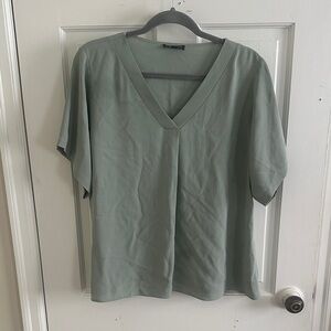 Eileen Fisher 100% Silk Top - Sage Green